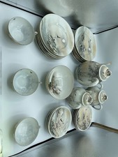Beautiful Vintage Japanese Kutani Eggshell Porcelain Tea Set – Hand-Painted Mt.  picture