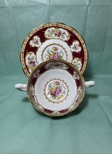 Vintage Royal Albert “Lady Hamilton” Two-Handled Bowl And Saucer Set picture