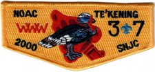 Order of the Arrow (OA) Flap Lodge 37 Te'Kening S6 MERGED NOAC 2000 ERROR BLK picture