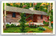 Hungry Mother State Park Cabin Marion Virginia Vintage Postcard picture