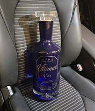 Rare Vintage Ultimat Vodka 3L Empty Display Bottle Decanter - Cobalt Blue Glass picture