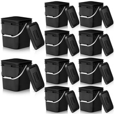 Mumufy 10 Pcs 3.5 Gallon Food Grade Bucket with Lid Plastic Pail with Handle ... picture