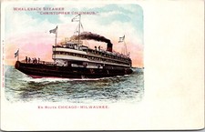 Vintage Postcard Whaleback Steamer “Christopher Columbus” Chicago-Milwaukee picture
