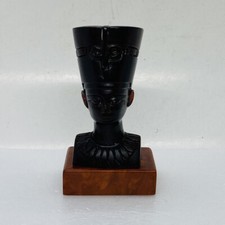 Very Rare Egyptian Queen Nefertiti Wooden Statue Handcarved Signed Art Decor 17 picture