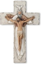 Holy Trinity Crucifix Wall Cross, Christ Jesus Cross for Wall with Hook, Hand... picture