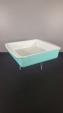 Vintage Pyrex Turquoise Blue Square 8