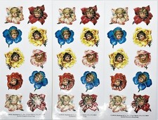 30 VICTORIAN FLOWER CHILDREN SEALS STICKERS MINT Factory Sealed SHACKMAN picture