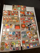 Vtg 1930's Used Lot of Double Sided  Cardboard Card  Xmas Stickers  Christmas picture