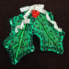 The Atlantic County's Charity League Collector 2011 Sequin Holly Leaves Pin picture