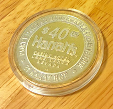 Harrah's Casino- Lake Tahoe $40 Silver Strike Token 24K HGE, .999 Silver picture