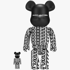 Medicom Toy BE@rbrick Bearbrick Marc Jacobs Black White Plastic Figure Set 2 picture