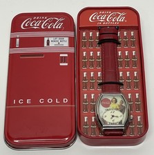 Vtg Coca Cola Watch Vending Machine Case Retro Logo Bicycle Couple RARE NEW picture