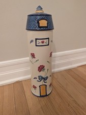 LENOX POPPIES ON BLUE Poppies Barnyard Silo/Pasta Canister 15.5