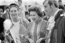 Queen Elizabeth II attends Windsor Medieval Fair 1977 Old Photo picture