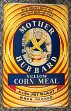 Vnt MOTHER HUBBARD YELLOW CORN MEAL Cardboard Tin Hubbard Milling Co Mankato Min picture