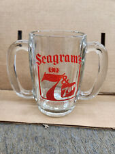 Vintage 1981 Seagram’s 7 and 7 - Up Double Handled In Red Graphics Glass/Mug picture