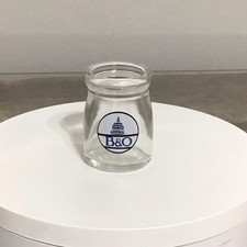 Vintage B&O Baltimore & Ohio Railroad Mini Glass Dairy Creamer picture