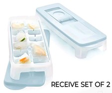 Tupperware Fresh N Pure Ice Cube Trays 2PC Set Press & Release ICE STAYS CLEAN  picture