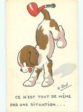 foreign c1910 signed DOG BALANCING ON FRONT PAWS AC6541 picture