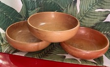 A Set of 3 Vintage Turned Maple Wooden Bowls by Munising. picture