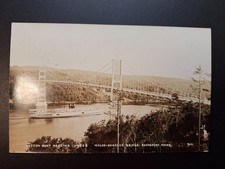 RPPC Bucksport Maine Boston Boat Passing Waldo Hancock Bridge c 1910 picture