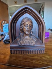 vintage or reproduction religious wall plaque or devotional shrine featuring... picture