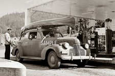 1940 CHEVROLET @TEXACO GAS STATION 4x6 Borderless PHOTO  picture