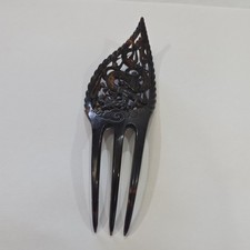 Vintage Carved  Dragon Oriental  ca 1800's tortoiseshell  hair comb  picture