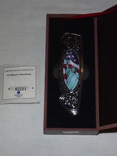 VINTAGE AMERICAN MINT STATUE OF LIBERTY SOUVENIR FOLDING KNIFE IN CASE NICE picture