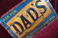 ** VINTAGE DAD'S ROOT BEER TIN SIGN EMBOSSED SODA ADVERTISING ORIGINAL USA ** picture