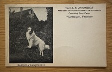 Scarce 1920s Card Waterbury Vermont Great Pyrenees Dog Club Basque of Basquaerie picture