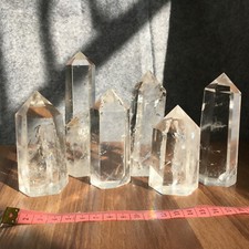 6PCS Natural clear quartz obelisk crystal WAND point healing random picture
