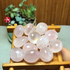 12pcs Natural pink rose quartz Crystal gemstone Polish Mineral Specimen 93g 5716 picture