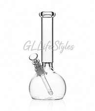 GRAV® LARGE 12” ROUND BASE WATER PIPE BONG, REMOVABLE DOWN-STEM, ICE PINCH picture