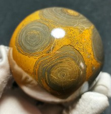 RARE 291g Natural Polished Money Banded Agate Stone Sphere Ball Healing YX322 picture