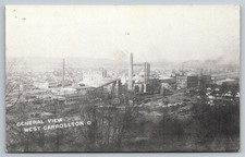 Factory West Carrollton OH Postcard Ohio industrial smokestacks town view c1910 picture