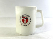 Vintage Federal Milk Glass Coffee Mug Rensselaer Polytechnic Institute 1824 picture