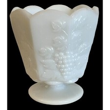 Vintage, Milk Glass, Planter , Vase, Grapes ,Leaves picture