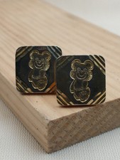 Vintage Soviet Olympic Bear Cufflinks Olympics 80 Moscow USSR Retro Mens Jewelry picture