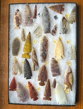 Rare Collection Native American Arrowheads & Spear Points, Fine Condition, 27-pc picture