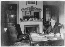 Photo:John Greenleaf Whittier 1890 Study Interior Fireplace Portrait picture