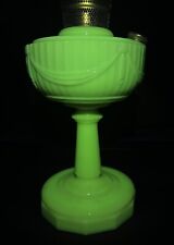 STUNNING ANTIQUE ALADDIN LAMP URANIUM OXIDE/ VASELINE GLOW LIGHT PINK WITH FLUTE picture