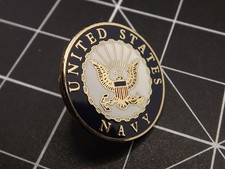 FREE SHIP Lapel Pin United States Navy White & Blue Enamel 3/4