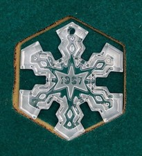 Vintage 1997 Waterford Crystal Snowflake Ornament with original box picture