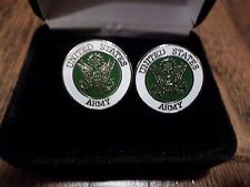 U.S MILITARY ARMY CUFFLINKS WITH JEWELRY BOX 1 SET CUFF LINKS BOXED  picture