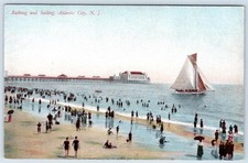 1907-10's BATHING and SAILING ATLANTIC CITY NJ ANTIQUE ROSIN CO POSTCARD picture