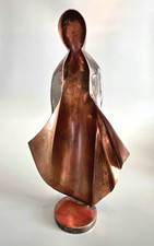 (614) Vintage Los Castillo Taxco Mexico Copper & Silverplate Madonna Sculpture picture