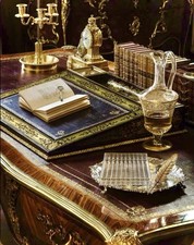 VTG Executive Office Accessories | Gold Lucite Style 10 Pen Holder Display Stand picture