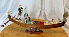 Vintage Venice Venizia Gondola with 2 Lovers & Gondolier Wood Dragon 14