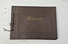 Vintage 1920s-30s Photo Album with 66 Postcards - 9.5” x 12.5” picture